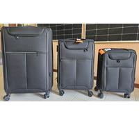 Tris Set 3 Valigie Trolley Espandibile In Poliestere con 4 Ruote
