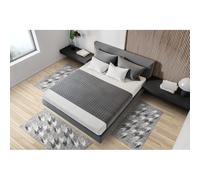 Tris Tappeto camera scendiletto stile moderno BRISTOL Grigio cinigliato jacquard