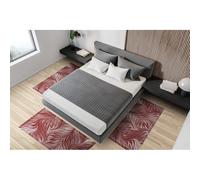 Tris Tappeto camera scendiletto stile moderno DAILA Rosso cinigliato jacquard Ma