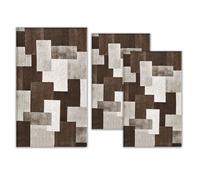Tris Tappeto camera scendiletto stile moderno geometrico TECNO Marrone Made In I