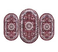 Tris Tappeto Scendiletto per Camera da letto 3 pezzi Ovale Classico Pelo Corto