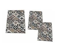 Tris Tappeto stile MAIOLICHE AZULEJOS NERO camera cameretta scendiletto