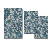 Tris Tappeto velour con antiscivolo moderno LORENA BLU JEANS camera da letto sce