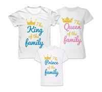 Tris Tshirt Prince King Queen Principe Re Regina The Prince of The Family Famiglia Bambino papà Mamma 3 Magliette