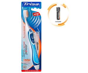 TRISA 678376 Sonicpower Battery Pro - Spazzolino interdentale, Colori assortiti, Nero/Blu