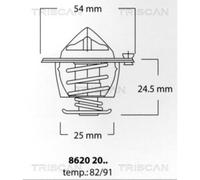 TRISCAN Termostato Refrigerante 82°C Per Fiat Ducato Kasten Renault Master II