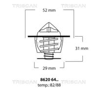 TRISCAN Termostato Refrigerante 82°C per Lexus Is I Mazda RX-7 II JCE1 GXE1 FC