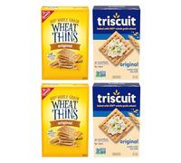 Triscuit Original Cracker vegani integrali e sottili di grano integrale, confezione assortita, 4 scatole