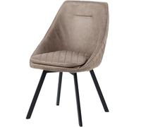 TRISENS Sedia da pranzo, design in pelle PU, effetto anticato, colore: tortora, quantità: 1 pezzo