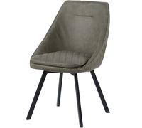 TRISENS Sedia da pranzo, design in pelle PU, effetto anticato, colore: verde/grigio, quantità: 1 pezzo