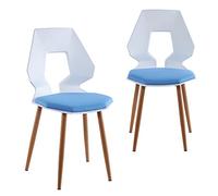 Trisens - Set di 2 o 4 sedie di design, adatte per sala da pranzo, cucina, soggiorno, ufficio, di plastica, colore: bianco/grigio chiaro, quantità: 2
