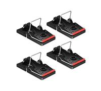 Trisiki Trappola per topi, confezione da 4 trappole a scatto riutilizzabili resistenti che uccidono istantaneamente, ad alta sensibilità, trappola per roditori sicura ed efficace, per interni ed