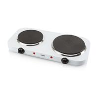 Tristar Doppia piastra elettrica - ø 15,5 e 18,5 cm - 2 termostati - 5 impostazioni di calore regolabili individualmente - 2500 W - Bianco - KP-6245