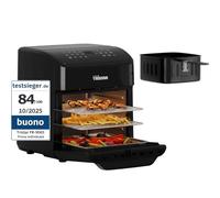 Tristar Friggitrice ad Aria 12 L con Funzione Mini Forno, Airfryer 2 in 1 Ventilato, 12 Programmi, Display Digitale, Finestra, Funzione Shake, Senza BPA, 1800 W, FR-9065