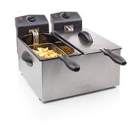 Tristar Friggitrice doppia in acciaio inossidabile - 6 litri, 2 x 1800 watt, con funzione zona fredda e livello di riscaldamento regolabile, FR-6937