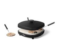 Tristar Pizza Family 4 Pizza Maker, 25x25 cm, 900 W, Per 4 Persone, Rivestimento Ceramico Senza PFAS, Piastre Rimovibili, 4 Palette e Tagliapasta, PZ-9174