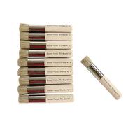 Tristar - Set di 10 pennelli Stencil legno 4 marrone