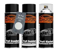 TRISTARcolor Vernice per auto Bombolette per Fuji 37J Satin White Perl +1K | per Fuji / Subaru, Kit vernice di fondo + base + trasparente, bombolette spray 400ml