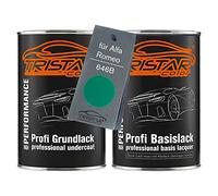 TRISTARcolor Vernice per auto Kit barattolo pronto all’uso per Alfa Romeo 646B Verde Montreal Metallic Vernice di fondo + vernice di base 2,0 litri 2000ml