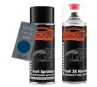 TRISTARcolor Vernice per auto Kit bombolette spray 2K per Fiat/Lancia 498A Blu Lido Metallic Bomboletta a spruzzo vernice di base 2 componenti vernice trasparente