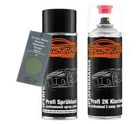 TRISTARcolor Vernice per auto Kit bombolette spray 2K per Gen. Motors/Hummer/Oldsmobile/Pontiac/Saturn 12 Ardsley Green Metallic Vernice di base 2 componenti vernice trasparente