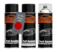 TRISTARcolor Vernice per auto Kit bombolette spray per Alfa Romeo 185A Rosso Giulietta/Giulietta Red vernice di fondo vernice di base vernice trasparente bomboletta a spruzzo 400ml