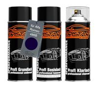 TRISTARcolor Vernice per auto Kit bombolette spray per Alfa Romeo 486B Blu Anodizzato Perl vernice di fondo vernice di base vernice trasparente bomboletta a spruzzo 400ml