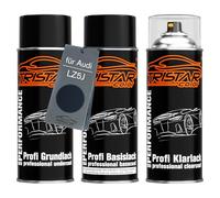 TRISTARcolor Vernice per auto Kit bombolette spray per Audi LZ5J Moroblau Perl vernice di fondo vernice di base vernice trasparente bomboletta a spruzzo 400ml