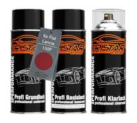 TRISTARcolor Vernice per auto Kit bombolette spray per Fiat/Lancia 132F Rosso Bright Metallic vernice di fondo vernice di base vernice trasparente bomboletta a spruzzo 400ml