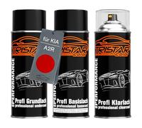 TRISTARcolor Vernice per auto Kit bombolette spray per KIA A2R Shiny Red Metallic vernice di fondo vernice di base vernice trasparente bomboletta a spruzzo 400ml