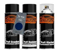 TRISTARcolor Vernice per auto Kit bombolette spray per KIA HO Santorini Blue Perl/Corsa Blue Perl vernice di fondo vernice di base vernice trasparente bomboletta a spruzzo 400ml