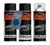 TRISTARcolor Vernice per auto Kit bombolette spray per Mercedes/Daimler Benz 933 Tiefseeblau Metallic vernice di fondo vernice di base vernice trasparente bomboletta a spruzzo 400ml