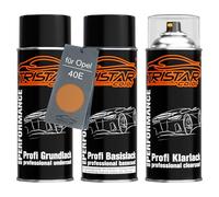 TRISTARcolor Vernice per auto Kit bombolette spray per Opel 40E Aztekengold II Metallic/Aztec Gold II Metallic vernice di fondo, di base, trasparente