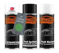TRISTARcolor Vernice per auto Kit bombolette spray per paraurti di plastica per Pantone 006163C 6163C Green base adesiva vernice di base vernice trasparente con plastificante