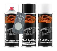 TRISTARcolor Vernice per auto Kit bombolette spray per plastica per Chery/Karry SK Light Green Perl Metallic base adesiva vernice di base vernice trasparente con plastificante
