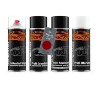 TRISTARcolor Vernice per auto Kit bombolette spray per plastica per Mazda 41V Soul Red Metallic/Rubinrot Metallic base adesiva vernice di fondo, di base, trasparente con plastificante