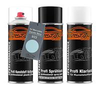 TRISTARcolor Vernice per auto Kit bombolette spray per plastica per Mercedes/Daimler Benz 922 Pastellblau base adesiva vernice di base vernice trasparente con plastificante