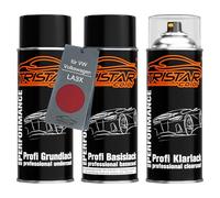 TRISTARcolor Vernice per auto Kit bombolette spray per VW/Volkswagen LA3X Sunset Red Metallic/Sunsetred Metallic vernice di fondo, di base, trasparente