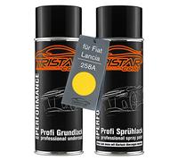 TRISTARcolor Vernice per auto Kit di bombolette spray per Fiat/Lancia 258A Giallo Ginestra vernice di fondo vernice di base bomboletta a spruzzo 400ml