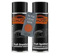 TRISTARcolor Vernice per auto Kit di bombolette spray per Fiat/Lancia 505A Arancio Egocentrico Metallic/Samba Orange Metallic vernice di fondo vernice di base bomboletta a spruzzo