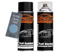 TRISTARcolor Vernice per auto Kit di bombolette spray per Fiat/Lancia 792A Azzurro Settimo Cielo Metallic/Surf Azure Metallic vernice di base vernice trasparente