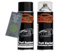 TRISTARcolor Vernice per auto Kit di bombolette spray per Gen. Motors/Hummer/Oldsmobile/Pontiac/Saturn 12 Ardsley Green Metallic vernice di base vernice trasparente