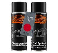 TRISTARcolor Vernice per auto Kit di bombolette spray per KIA P9 Scarlet Red vernice di fondo vernice di base bomboletta a spruzzo 400ml