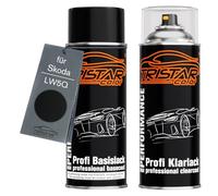 TRISTARcolor Vernice per auto Kit di bombolette spray per Skoda LW5Q Modra Lava Metallic/Lava Blue Metallic vernice di base vernice trasparente bomboletta a spruzzo 400ml