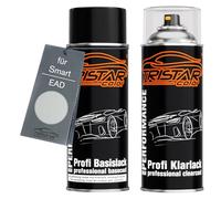 TRISTARcolor Vernice per auto Kit di bombolette spray per Smart EAD River Silver Metallic vernice di base vernice trasparente bomboletta a spruzzo 400ml