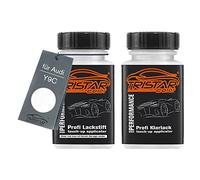TRISTARcolor Vernice per auto Kit stilo di ritocco per Audi Y9C Ibisweiss/Blanc Ibis Vernice di base vernice trasparente ognuno 50ml