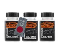 TRISTARcolor Vernice per auto Kit stilo di ritocco per Fiat/Lancia 255A Rosso Profondo Perl Vernice di fondo vernice di base vernice trasparente ognuno 50ml