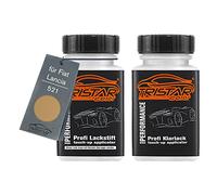 TRISTARcolor Vernice per auto Kit stilo di ritocco per Fiat/Lancia 521 Oro Cerchioni Metallic Vernice di base vernice trasparente ognuno 50ml