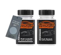 TRISTARcolor Vernice per auto Kit stilo di ritocco per Mercedes/Daimler Benz 391 Horizontblau Metallic/Blu Orizzonte Metallic Vernice di base vernice trasparente ognuno 50ml
