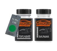 TRISTARcolor Vernice per auto Kit stilo di ritocco per Mini C3B British Racing Green IV Perl Vernice di base vernice trasparente ognuno 50ml